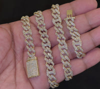 
              10K YELLOW GOLD 16.50 CARAT REAL DIAMOND 9MM 22 INCHES 65.71 GRAMS GOLD CUBAN & GUCCI LINK CHAIN NECKLACE
            