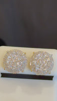 
              1.23 CARAT CERTIFED LAB GROWN DIAMONDS STERLING SILVER GOLD PLATED 12 MM STUDS EARRINGS
            