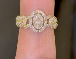 1.25 CARAT NATURAL DIAMONDS STERLING SILVER GOLD PLATED ENGAGEMENT BRIDAL WEDDING RING