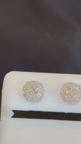 .40 CARAT NATURAL DIAMONDS STERLING SILVER 7 MM EARRINGS STUDS