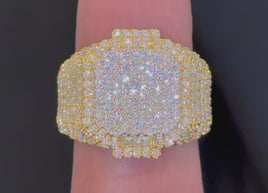 2.03 CARAT CERTIFIED LAB GROWN DIAMONDS STERLING SILVER GOLD PLATED RING