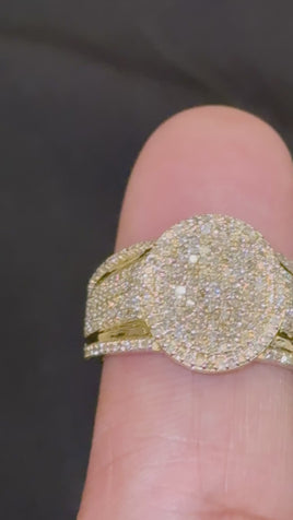 10K YELLOW GOLD 1.25 CARAT NATURAL DIAMOND ENGAGEMENT RING WEDDING PINKY BAND