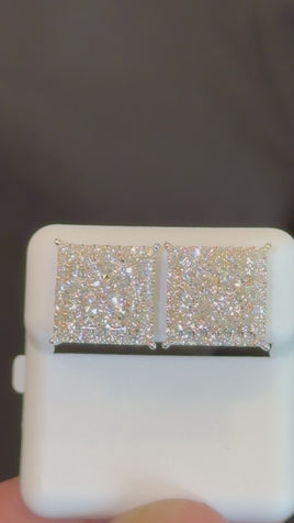 1.99 CARAT CERTIFED LAB GROWN DIAMONDS STERLING SILVER 12 MM STUDS EARRINGS