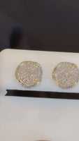 
              .50 CARAT NATURAL DIAMONDS STERLING SILVER GOLD PLATED 9 MM EARRINGS STUDS
            