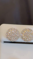 
              1.87 CARAT STERLING SILVER GOLD PLATED 12 MM CERTIFIED LAB GROWN DIAMONDS STUDS EARRINGS
            