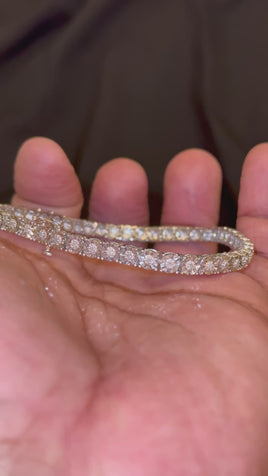 .75 CARAT NATURAL DIAMONDS STERLING SILVER FANUC BRACELET - 8 INCHES - 4 MM