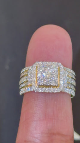 2.50 CARAT LAB GROWN DIAMONDS STERLING SILVER GOLD PLATED ENGAGEMENT WEDDING RING
