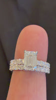
              14K WHITE GOLD 4.12 CARAT CERTIFIED LAB GROWN DIAMONDS ENGAGEMENT RING WEDDING BAND BRIDAL SET
            