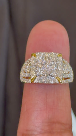 2.25 CARAT LAB GROWN DIAMONDS STERLING SILVER GOLD PLATED ENGAGEMENT WEDDING RING