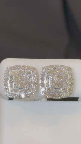 10K YELLOW GOLD 1.75 CARAT NATURAL DIAMONDS 12 MM EARRING STUDS