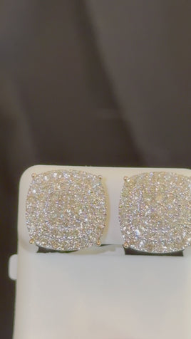 10K YELLOW GOLD 2.50 CARAT NATURAL DIAMONDS 15 MM EARRING STUDS