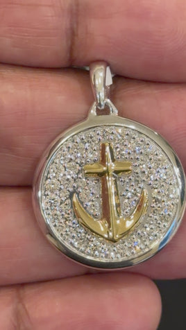 1.60 CARAT CERTIFIED LAB GROWN DIAMONDS STERLING SILVER RHODIUM PLATED 1.25 INCHES PENDANT