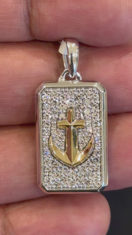 1.12 CARAT CERTIFIED LAB GROWN DIAMONDS STERLING SILVER RHODIUM PLATED 1.25 INCHES PENDANT