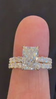 
              14K YELLOW GOLD 4.06 CARAT CERTIFIED LAB GROWN DIAMONDS ENGAGEMENT RING WEDDING BAND BRIDAL SET
            