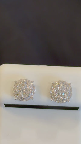 .62 CARAT CERTIFED LAB GROWN DIAMONDS STERLING SILVER 8 MM STUDS EARRINGS