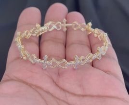 10K YELLOW GOLD 2.25 CARAT NATURAL DIAMOND 10.10 GRAMS 7 INCHES 10 MM BRACELET