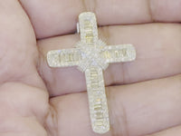 
              10K YELLOW GOLD 2 CARAT 1.50 INCH REAL DIAMOND MEN CROSS PENDANT CHARM CROSS
            