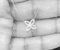 
              10K WHITE GOLD .40 CARAT REAL DIAMOND PENDANT NECKLACE WITH GOLD CHAIN
            