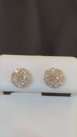 10K YELLOW GOLD 1.25 CARAT NATURAL DIAMONDS 8 MM EARRING STUDS