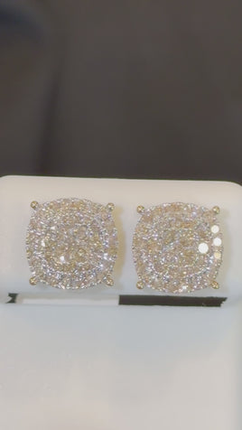 10K YELLOW GOLD 1.25 CARAT NATURAL DIAMONDS 12 MM EARRING STUDS