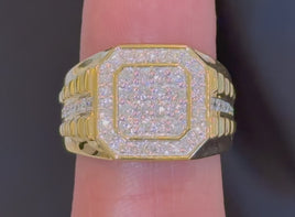 1.08 CARAT CERTIFIED LAB GROWN DIAMONDS STERLING SILVER GOLD PLATED RING
