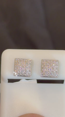 10K WHITE GOLD .25 CARAT NATURAL DIAMONDS 8 MM EARRING STUDS