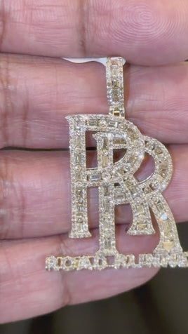 10K SOLID YELLOW GOLD 3 CARAT REAL DIAMOND 1.75 INCHES ROAD RUNNER PENDANT CHARM