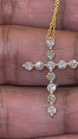 
              14K YELLOW GOLD 1.03 CARAT CERTIFIED LAB GROWN DIAMOND PENDANT CROSS WITH 18 INCH GOLD CHAIN
            