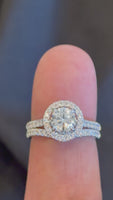 
              14K WHITE GOLD 1.92 CARAT CERTIFIED LAB GROWN DIAMONDS ENGAGEMENT RING WEDDING BAND BRIDAL SET
            