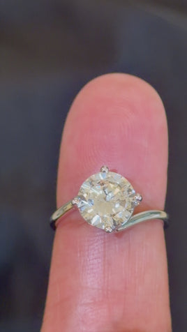 10K WHITE GOLD 3.16 CARAT CERTIFIED LAB GROWN DIAMONDS RING