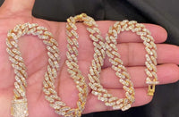 
              3.25 CARAT NATURAL DIAMONDS STERLING SILVER GOLD PLATED 108.07 GRAMS 22 INCHES 10 MM FANOOK CUBAN LINK CHAIN NECKLACE
            