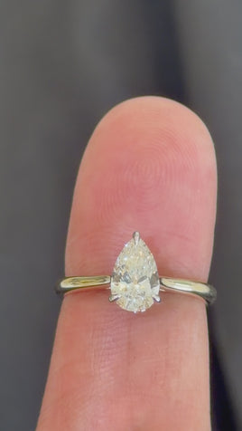14K YELLOW GOLD 1.10 CARAT CERTIFIED LAB GROWN DIAMONDS ENGAGEMENT WEDDING RING