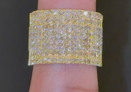 10K SOLID YELLOW GOLD 3 CARAT REAL DIAMOND ENGAGEMENT RING WEDDING PINKY BAND