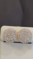 
              2.25 CARAT CERTIFIED LAB GROWN DIAMONDS 14 MM STERLING SILVER GOLD PLATED STUDS EARRINGS
            