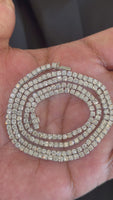 
              14.17 CARAT LAB GROWN DIAMONDS STERLING SILVER 22 INCHES 15.92 GRAMS 2.5 MM TENNIS CHAIN NECKLACE
            