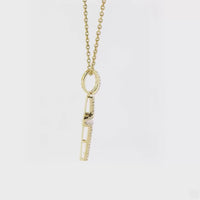 
              10K YELLOW GOLD .75 CARAT REAL DIAMOND 1.25 INCHES CROSS PENDANT CHARM
            