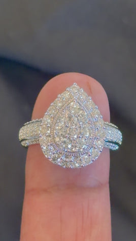 1.67 CARAT CERTIFIED LAB GROWN DIAMONDS STERLING SILVER RHODIUM PLATED ENGAGEMENT WEDDING RING
