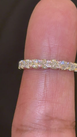 14K WHITE GOLD .93 CARAT CERTIFIED LAB GROWN DIAMONDS RING BAND