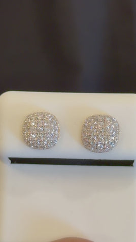 .72 CARAT CERTIFED LAB GROWN DIAMONDS STERLING SILVER GOLD PLATED 8 MM STUDS EARRINGS
