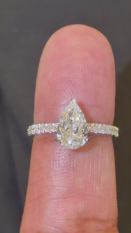 14K WHITE GOLD 1.91 CARAT CERTIFIED LAB GROWN DIAMONDS ENGAGEMENT WEDDING RING