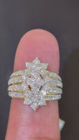 
              1.50 CARAT LAB GROWN DIAMONDS STERLING SILVER GOLD PLATED ENGAGEMENT WEDDING RING
            