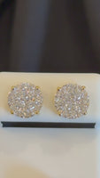 
              1.37 CARAT CERTIFED LAB GROWN DIAMONDS STERLING SILVER GOLD PLATED 10 MM STUDS EARRINGS
            