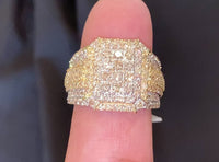 
              10K SOLID YELLOW GOLD 3 CARAT REAL DIAMOND ENGAGEMENT RING WEDDING PINKY BAND
            