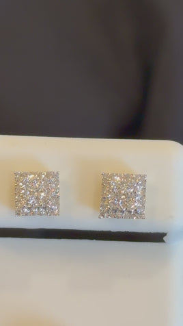 .50 CARAT CERTIFED LAB GROWN DIAMONDS STERLING SILVER GOLD PLATED 7 MM STUDS EARRINGS