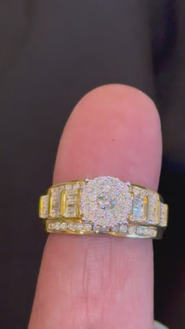 10K YELLOW WHITE GOLD 1.25 CARAT NATURAL DIAMOND ENGAGEMENT RING WEDDING RING BRIDAL