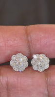 
              .69 CARAT CERTIFIED LAB GROWN DIAMONDS 10 MM STERLING SILVER GOLD PLATED STUDS EARRINGS
            