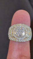 
              4 CARAT LAB GROWN DIAMONDS STERLING SILVER GOLD PLATED ENGAGEMENT WEDDING RING
            
