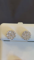 
              1 CARAT CERTIFED LAB GROWN DIAMONDS STERLING SILVER GOLD PLATED 8 MM STUDS EARRINGS
            