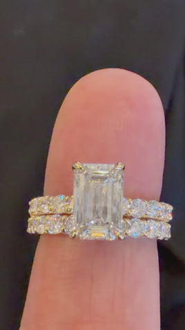 14K YELLOW GOLD 4.53 CARAT CERTIFIED LAB GROWN DIAMONDS ENGAGEMENT RING WEDDING BAND BRIDAL SET
