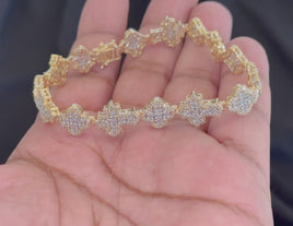 10K YELLOW GOLD 2.75 CARAT NATURAL DIAMOND 16.60 GRAMS 8 INCHES 13 MM BRACELET